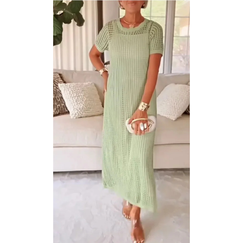 Anne | Mesh-Maxikleid im Boho-Luxus-Stil mit Cut-Out