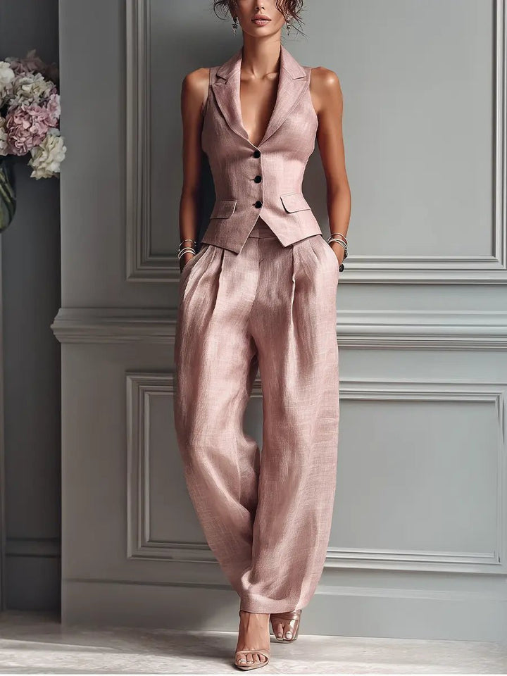 Victoria | Westen-Zweiteiler mit Revers-Weste und Plisseehose