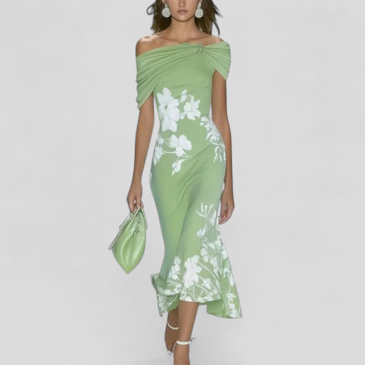 Emma | Luftiges Midikleid mit modernem Print und fließender Passform