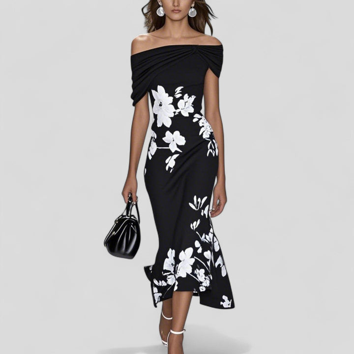 Emma | Luftiges Midikleid mit modernem Print und fließender Passform